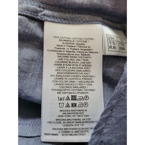 Brooks Brothers 100% Cotton Blue RTS Classic Preppy Button Up Shirt Women's 10 - Picture 12 of 13